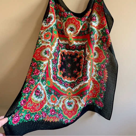 Vintage Japan AC Wooly Lurex scarf - Picture 2 of 8